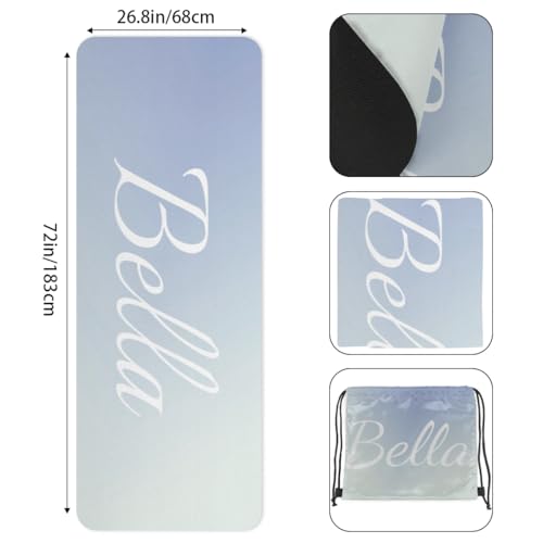 Custom Name Yoga Mat,Personalized Travel Yoga Exercise Mat,Non Slip,Perfect for Kids & Adults,Gradient Color D Series - color: Style 5