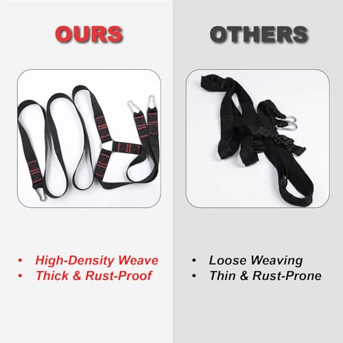 Heavy-Duty Sled Pulling Strap, Tire Dragging Pull Strap for Sled Training, Strength & Conditioning Workouts, Compatible with Harnesses & Belts