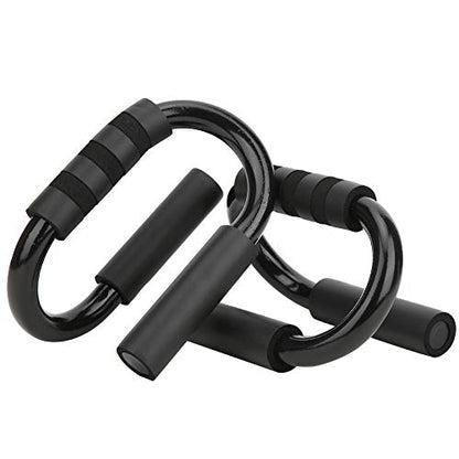 S Shape Push Up Bar Bracket, Foam Exercise Training, 2 Pieces, Black - Adjustable Position, Lightweight and Sturdy, Indoor Fitness for Men and Women