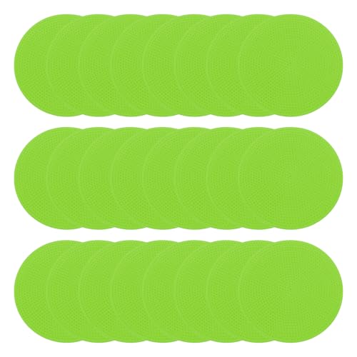 PATIKIL 6 Inch Poly Spot Markers, 24Pcs Non Slip Rubber Floor Dots with Storage Bag Flat Agility Cones for Sports Training Basketball Football, Green