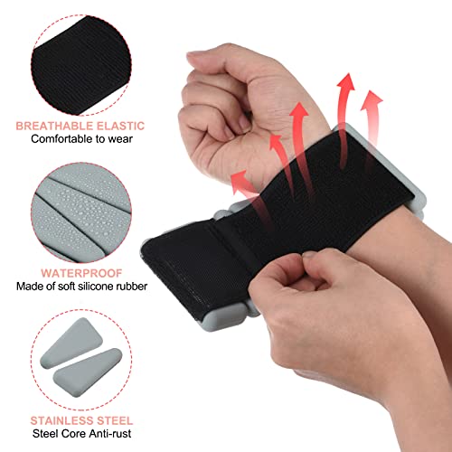 PATIKIL Ankle Weights for Women, 2Lbs Total (1Lb Each) Adjustable Wrist Weights with Removable Weights Arm Weights for Women & Men Yoga Training Walking Jogging Aerobics - color: Gray