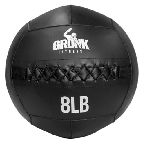 Gronk Fitness Premium Wall Ball | Non-Slip Weighted Medicine Ball | Great Wall Ball for Full Body Workouts | Perfect for Strength & Conditioning Exercises | Black