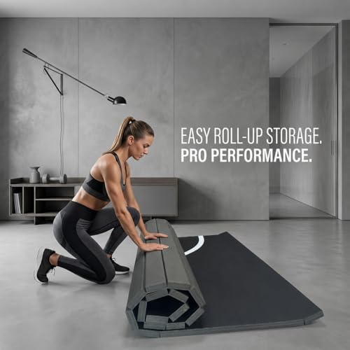 Professional Flexi-Roll Wrestling Mat – High-Density Shock Absorption for BJJ, Judo, MMA & Jiu Jitsu – Portable 1.2-Inch Thick Home Gym Training Flooring for Martial Arts & Yoga - size: 6.6' X 10'