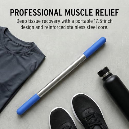 Muscle Roller Stick for Deep Tissue Massage & Myofascial Release | Cold Therapy Roller for Back, Legs, Arms, Shoulders | Massage Roller Stick (Blue) - color: Blue