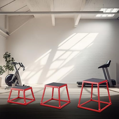 Plyometric Jump Box 3 Pcs Set, 12/18/24 inches Fitness Exercise Platform