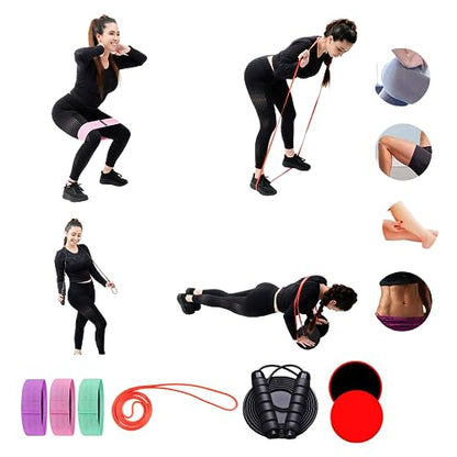 DARCON Resistance Bands Set - Exercise Bands with Non-Slip Design for HIPS & Glutes, 3 Levels Workout Bands for Women and Men