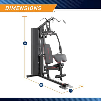 Marcy Multifunctional Workout Station 100lbs to 200lbs Stack Home Gym for Weightlifting and Bodybuilding - color: Black - 200 lbs