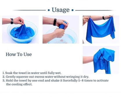 Cooling Towel for Sports, 40 x 12 inches, Chilly Ice Towels for Running, Yoga, Fishing, Sport, Workout, Gym, Fitness & More Activities, Especially for Summer - 5 Pack (Blue Set)