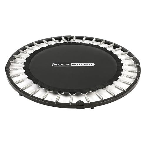 Foldable Mini Trampoline Fitness Rebounder for Home Gym Workouts – with 5-Level Adjustable Handle, Heavy-Duty Steel Frame, Portable Design, and Supports up to 440 Pounds