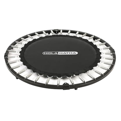 Foldable Mini Trampoline Fitness Rebounder for Home Gym Workouts – with 5-Level Adjustable Handle, Heavy-Duty Steel Frame, Portable Design, and Supports up to 440 Pounds