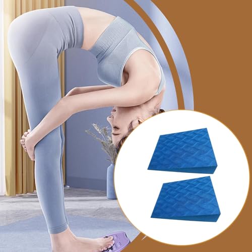 2 Pieces Yoga Brick Slant Board Calf Stretcher EVA Squat Wedge Block Heel Elevated Block Stable Base Suitable for Gym Pilates Stretching Home Exercise