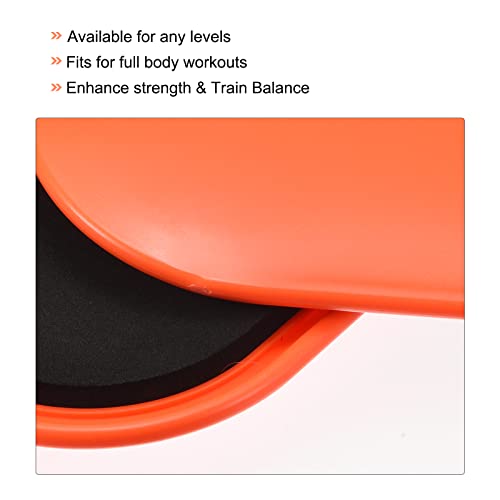 Generic Exercise Core Sliders, Oval Glider Discs with Feet Covers, Dual Sided Usage in Home Gym for Full Body Workout, Orange