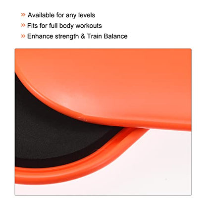 Generic Exercise Core Sliders, Oval Glider Discs with Feet Covers, Dual Sided Usage in Home Gym for Full Body Workout, Orange