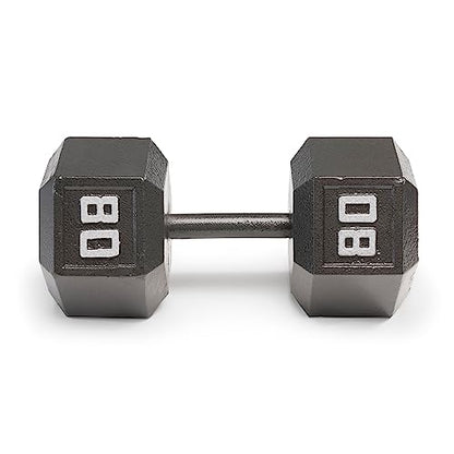 Marcy Cast Iron Hex Dumbbells Collection - Available size from 3-lb to 100-lb, SOLD INDIVIDUALLY - style: 80lbs
