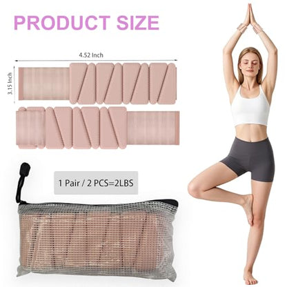 Wrist Ankle Weights for Women 1lb Each, Adjustable Wearable Arm Leg Weight Set, Weighted Bangles Ideal for Walking, Yoga, Dance, Barre & Gym Exercise