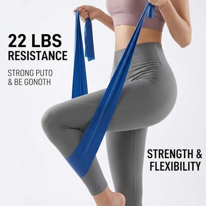 Resistance Bands, 1.5m 22lbs Blue High Elasticity Yoga Strap Gym Accessories for Women Workout Bands Stretching Belt Leg Tension Exercise Belt for Pilates Home Fitness Physical Therapy
