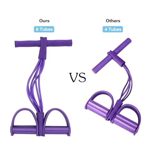 Multi-Function Tension Rope Band & Pedal Puller Resistance Band, 6-Tube Elastic Yoga Pedal Puller Resistance Band, for Abdomen/Waist/Arm/Leg Stretching Slimming Training
