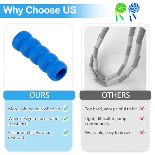 Jump Rope for Kids, Adjustable Jump Ropes for 4 5 6 7 8 10 12, Tangle Free - color: Green and Blue