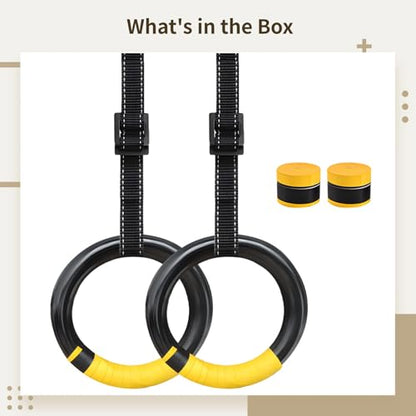 Professional Fitness Rings with Straps, Home Gym Exercise Equipment