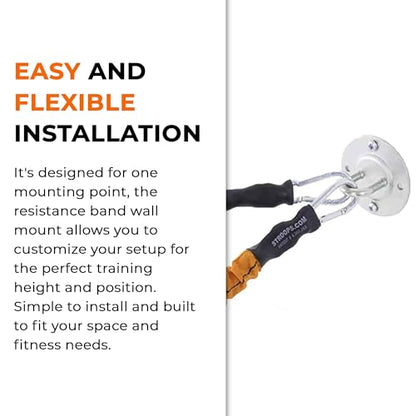 Spine Resistance Band Wall Anchor for Home Gym Workouts | Resistance Bands Wall Mount System for Strength Training, Stretching and Fitness Exercises