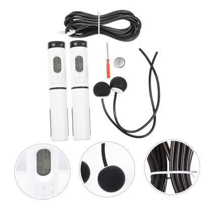 Toddmomy Smart Ropeless Jump Rope with Digital Counter, Cordless Indoor Fitness Skipping Rope, Adjustable Weighted Handle for Workout and Weight Loss Training
