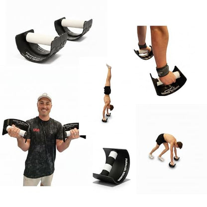 Parallel Rockers Gymnastics Training Bars for Wrist Safety and Strength Conditioning Ergonomic Parallel Bar Grip for Push Ups Handstands Core and Shoulder Workouts Home or Gym Equipment