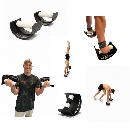 Parallel Rockers Gymnastics Training Bars for Wrist Safety and Strength Conditioning Ergonomic Parallel Bar Grip for Push Ups Handstands Core and Shoulder Workouts Home or Gym Equipment