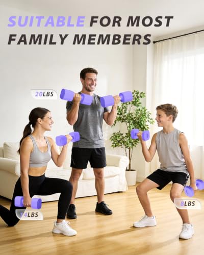 Ragebby Adjustable Dumbbell Set of 2, Weights for Men and Women at Home - color: PURPLE, style: 20LB(10LB Pair)