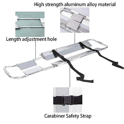 Portable Folding Spine Board Stretcher - Backboard for Camping, Outdoor Emerncy, and First Response - Lightweight Mcal S Stretcher for Quick Transport