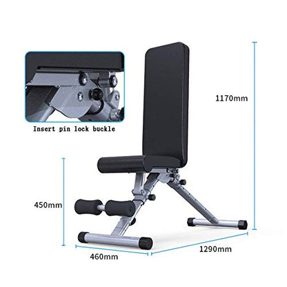 Adjustable/Foldable Utility Bench for Home Gym, Weightlifting and Strength Training - Bonus Workout Poster with Total Body Exercises