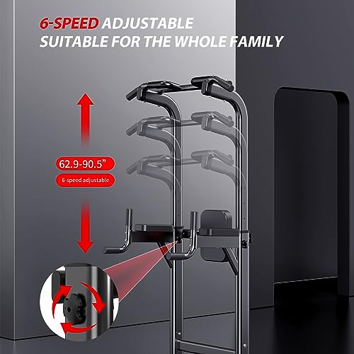 Power Tower Adjustable Height Pull Up & Dip Station Multi-Function Home Strength Training Fitness Workout Station for Home Gym - color: X