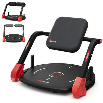 Upgraded Sit Up Machine, Ab Workout Equipment, Ab Machine & Exercise Equipment with Flat Backrest & Massage Rollers for Home Gym, Sit Up Exercise Equipment with Angle Locking Accessory