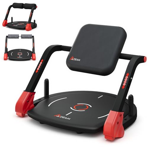 Upgraded Sit Up Machine, Ab Workout Equipment, Ab Machine & Exercise Equipment with Flat Backrest & Massage Rollers for Home Gym, Sit Up Exercise Equipment with Angle Locking Accessory