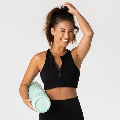 Tidal Roller - Seafoam - Muscle Massage Foam Roller for Back Pain & Stretching - Firm and Ergonomic Wide Wave Textured - Yoga, Athletics, & Wellness - Full Size, 20" x 5" - color: Seafoam