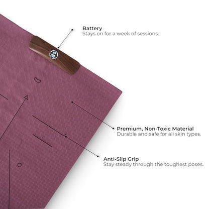 Smart Mat Gen3 - Dark Grey| AI Powered Yoga Mats For Home Workout | Lightweight Yoga Mats of 6mm | Real Time Tracking Exercise Mats For Men & Women - color: Wine Red