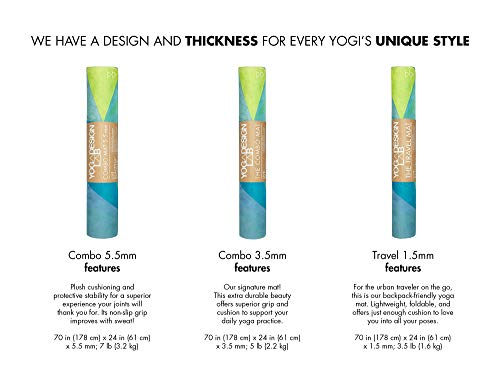 YOGA DESIGN LAB | The Combo Yoga Mat | Eco Luxury | Ideal for Hot Yoga, Power, Bikram, Ashtanga, Sweat | Studio Quality | Includes Carrying Strap! - color: Tribeca Sand, size: 1.5mm