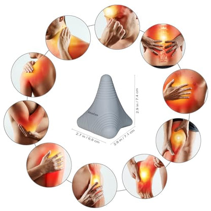 Trigger Point Massage Ball, Manual Massager Tool for Muscle Knot Deep Tissue Relief Myofascial Release Physical Therapy Hip Flexor Iliacus Psoas Hand Foot Back. 2.8×2.9” (Gray) - color: Gray