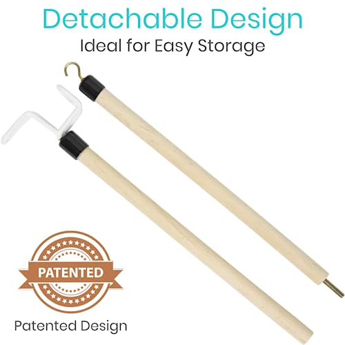 Vive Dressing Stick for Elderly (27”) - with Zipper Puller & Sock Remover Tool - Aid for Pants - Accessories for Daily Living, Assistant Device No Bending for Seniors - After Shoulder Surgery Helper