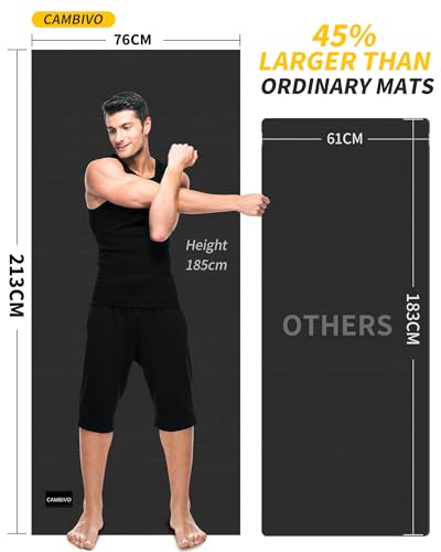 CAMBIVO Yoga Mat for Women and Men, Extra Long and Wide Exercise Mat(72"x48"/84"x30"), Large Non Slip Workout Mat for Yoga, Pilates, Fitness, Barefoot Workouts, Home Gym Studio - size: 84" x 30" x 6mm