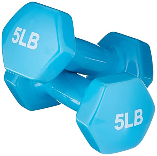 Amazon Basics Vinyl Coated Dumbbell Hand Weights - style: 5 Pounds, Pair