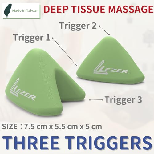 Trigger Massage Point, Manual Massage Ball, Muscle Knots Relief Tool, Myofascial Release, Physical Therapy, Deep Tissue Back Massage, Plantar Fasciitis, 2.9 in x 2.1 in (Green)