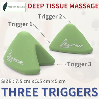 Trigger Massage Point, Manual Massage Ball, Muscle Knots Relief Tool, Myofascial Release, Physical Therapy, Deep Tissue Back Massage, Plantar Fasciitis, 2.9 in x 2.1 in (Green)