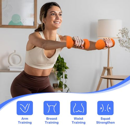 HXD-ERGO Ergonomic Dumbbells Weights Set-Hand Weights for Women at Home, Ear Dumbbells Weights for Pilates, Yoga, Jogging,StrengthTraining - color: 8 LBS