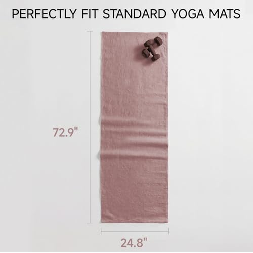 Yoga Mat Towel - Non-Slip Microfiber for Hot Yoga & Pilates | Super Absorbent, Lightweight & Machine Washable 72"x25" (Pink + Gray) - color: Pink + Gray