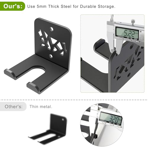 Kipika Versatile Wall Mounted Barbell Holder with Hooks Storage Rack for Barbell Bars Holds Under 33mm Bar Size and Fitness Accessories Space-Efficient Gym Organization for Home & Commercial Use