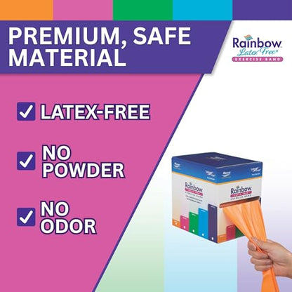 Rainbow Resistance Band Roll, 50 Yd Dispenser Box