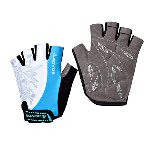 Cycling Gloves for Men & Women - 5MM Anti-Slip Shock-Absorbing Gel Pad, Lightweight & Breathable Half Finger Design for Mountain Cycling, Gym, Motorcycle, Outdoor Sports - color: Columbia Blue, size: X-Large