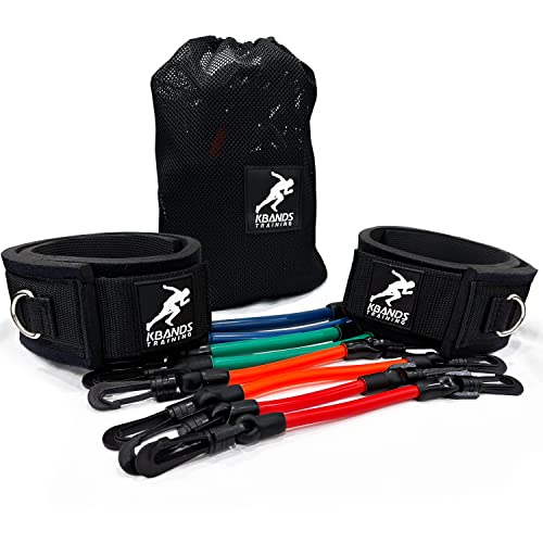 Kbands | Speed and Strength Leg Resistance Bands | Includes Speed 101 and Agility FX Digital Training Programs - Sizes for Youth, Intermediate, and Advanced Athletes - color: Blue, Green, Red, Orange