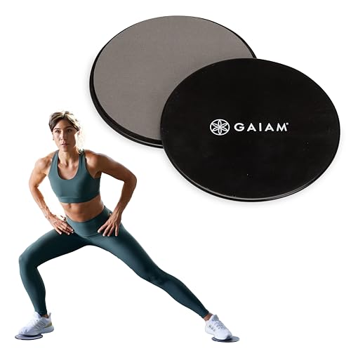 Gaiam Core Sliding Discs - Dual Sided Workout Sliders for Carpet & Hardwood Floor - Home Ab Pads Exercise Equipment Fitness Sliders for Women and Men - size: 1 EA (Pack of 12)