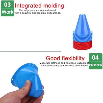 OUKENS Training Marker Cones, 10pcs 3 Inch Mini Sports Cones Football Training Sports Equipment Roller Skating Barriers Plastic Marker Holder Accessory for Fitness Practice